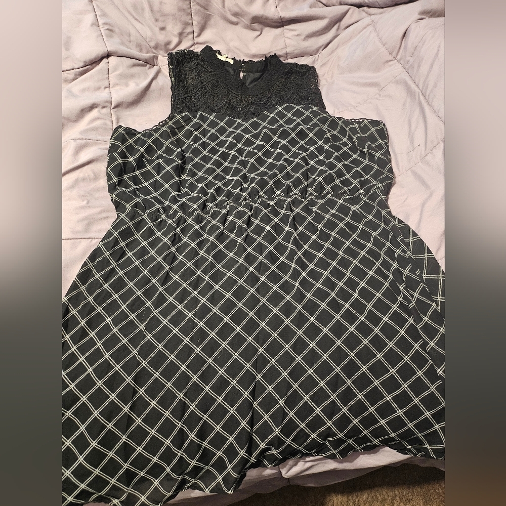 Maurices Black and White Geometric Mini Dress